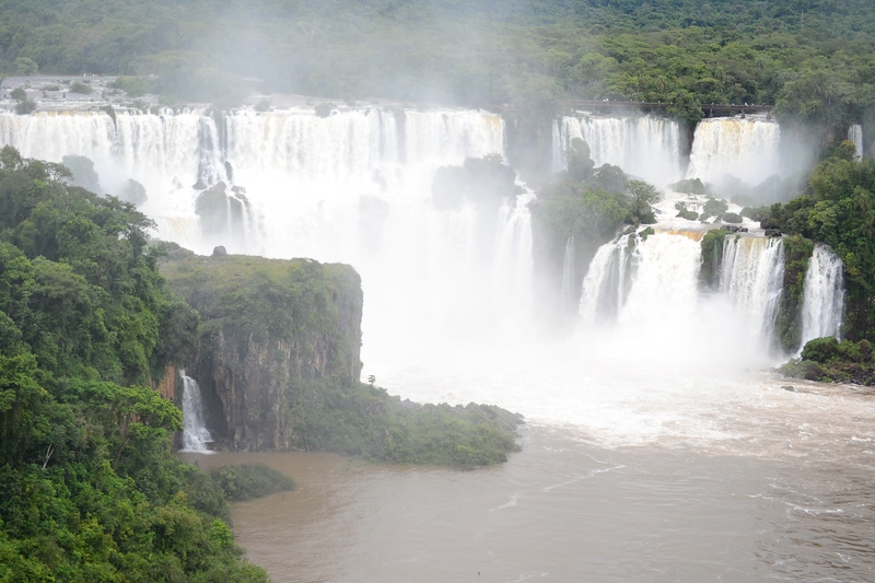 Iguacu falls in Brazil. Look at Argentina